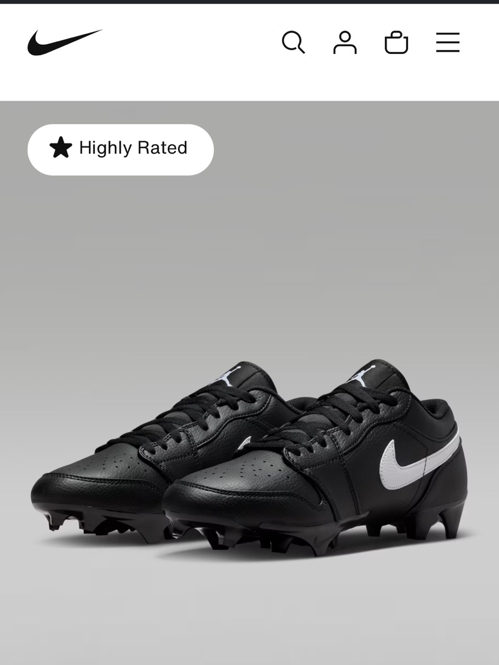 Nike Men’s Black American Football Boots Cleats Men 7 Big Kids 7Y
